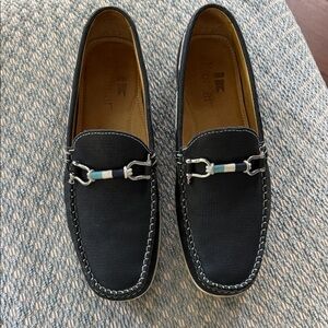 Elegant Navy Loafers with Silver and Blue Details